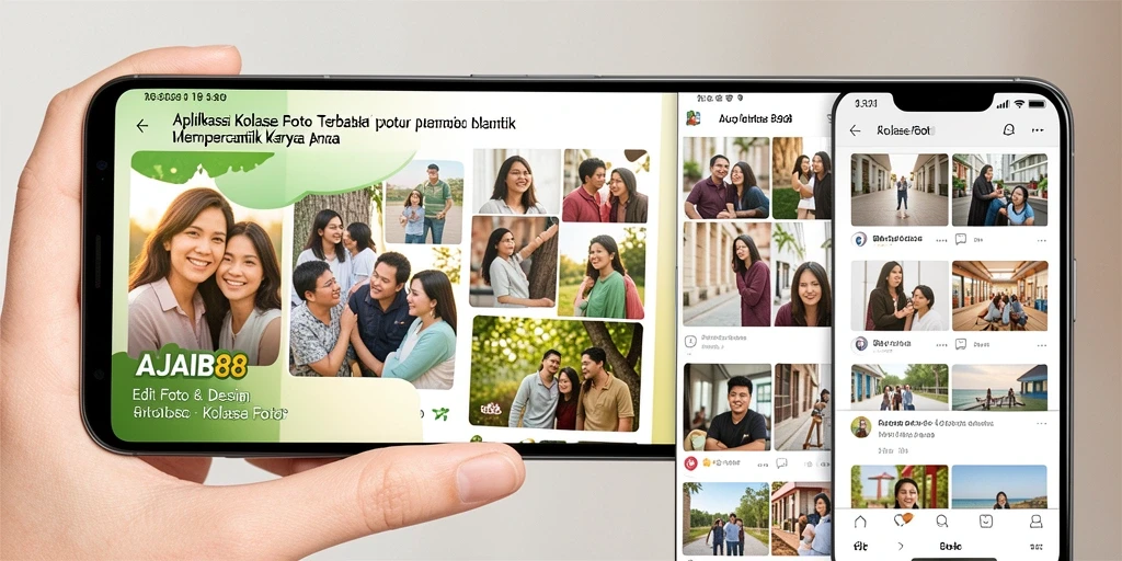 Antarmuka AJAIB88 menampilkan pilihan kolase foto yang menarik dan interaktif.