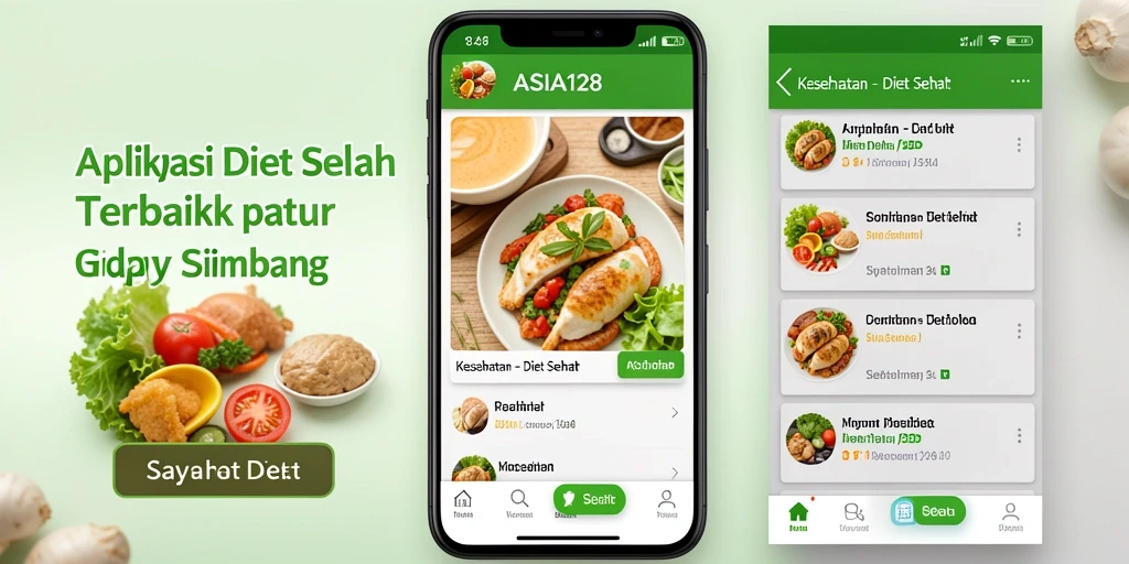 Antarmuka aplikasi ASIA128 yang membantu perencanaan diet sehat.
