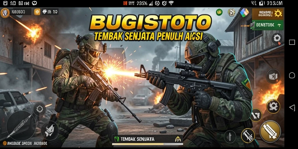 Tampilan antarmuka game Tembak Senjata BUGISTOTO yang menarik.