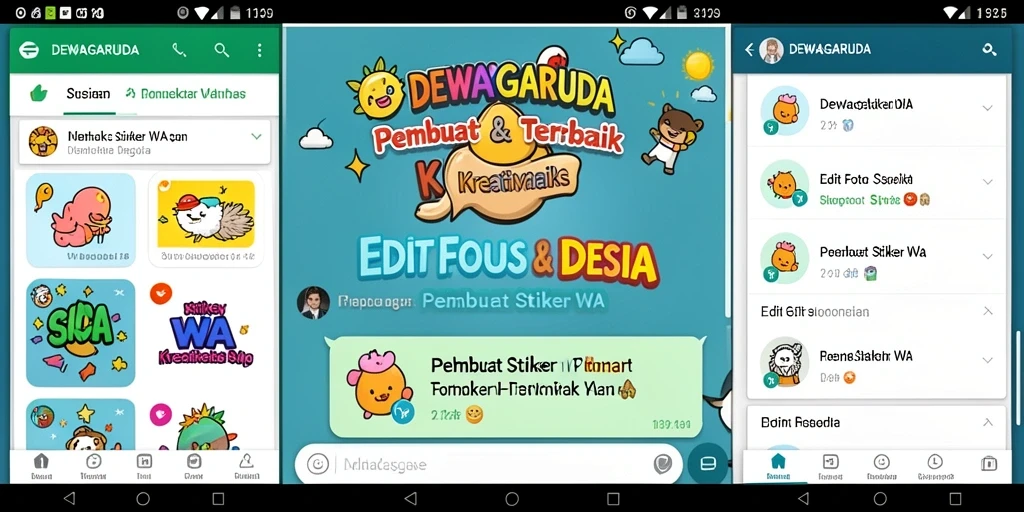 Antarmuka DEWAGARUDA untuk membuat stiker WA yang menarik.