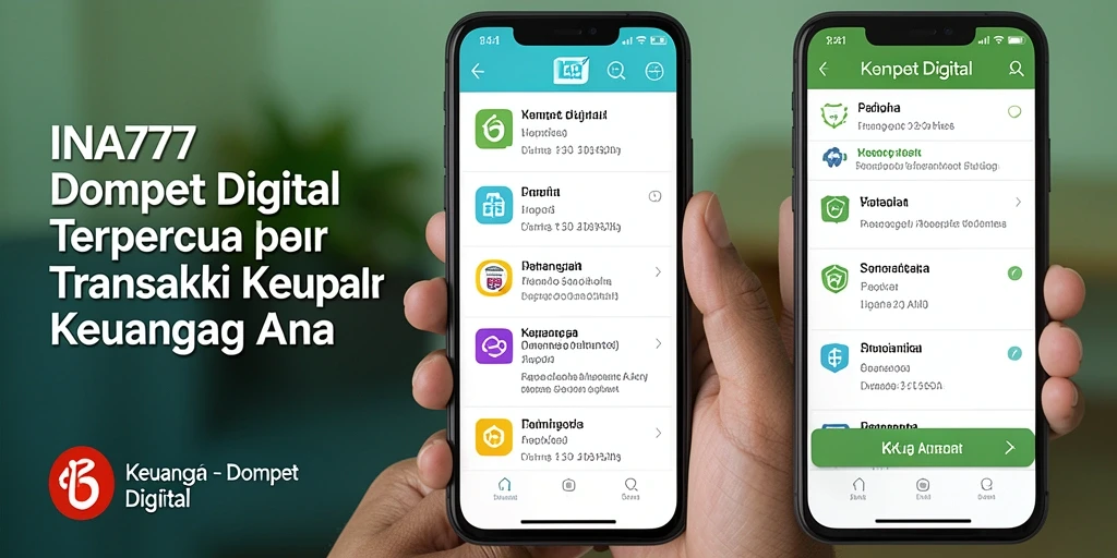 Screenshot antarmuka utama aplikasi Dompet Digital INA777 yang menampilkan fitur transaksi.