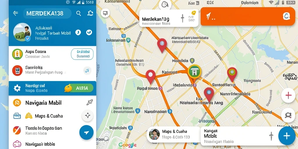 Antarmuka MERDEKA138 menampilkan peta navigasi mobil yang interaktif.
