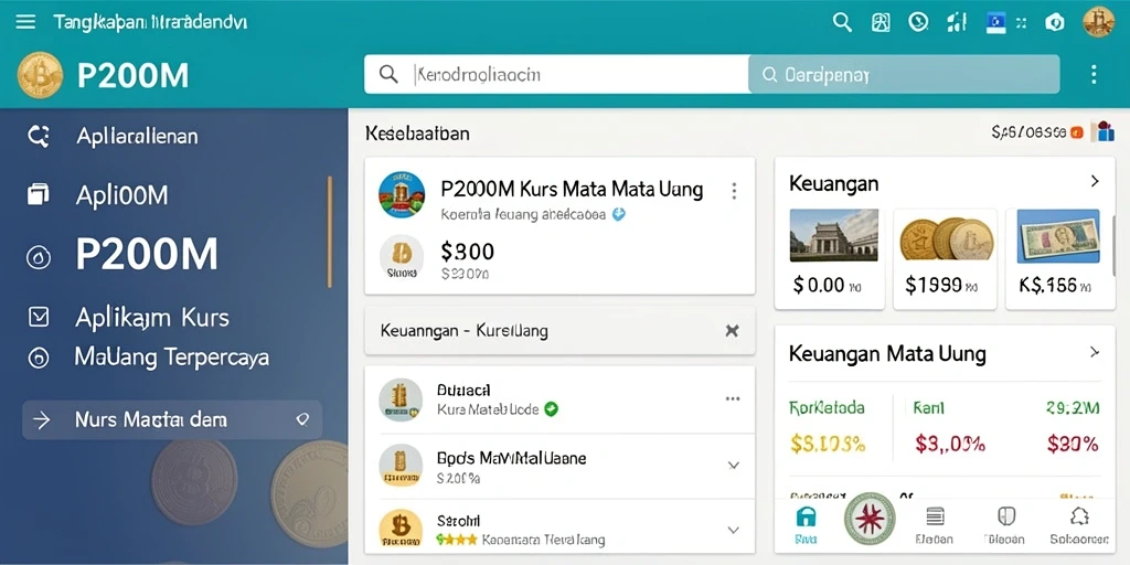 Tampilan antarmuka P200M yang intuitif dan fungsional untuk Kurs Mata Uang.