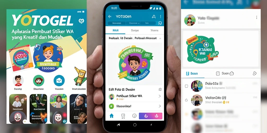 Tampilan antarmuka YOTOGEL untuk pembuatan stiker.