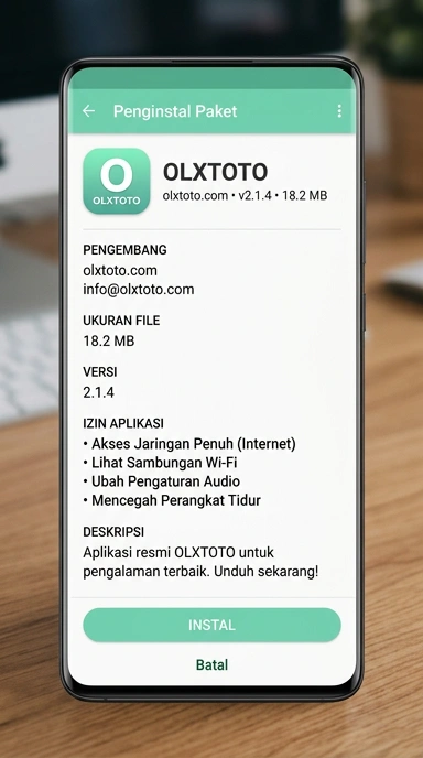 Tampilan halaman APK olxtoto